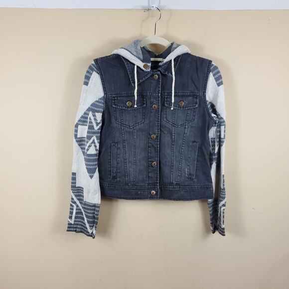 Billabong Nav This Jacket Denim Knit Size S - Picture 1 of 12